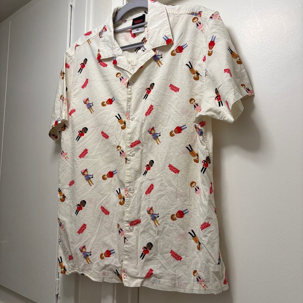 Stranger Things Button Down Shirt - Size Medium - image 1